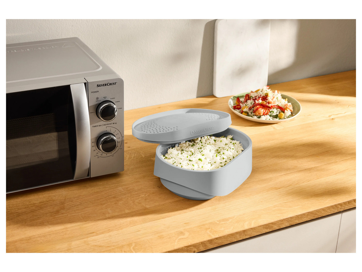 SILVERCREST® Mikrowellen-Popcornbereiter, Dampfgarer, Reiskocher und Pastakocher in Grau - Bild 2