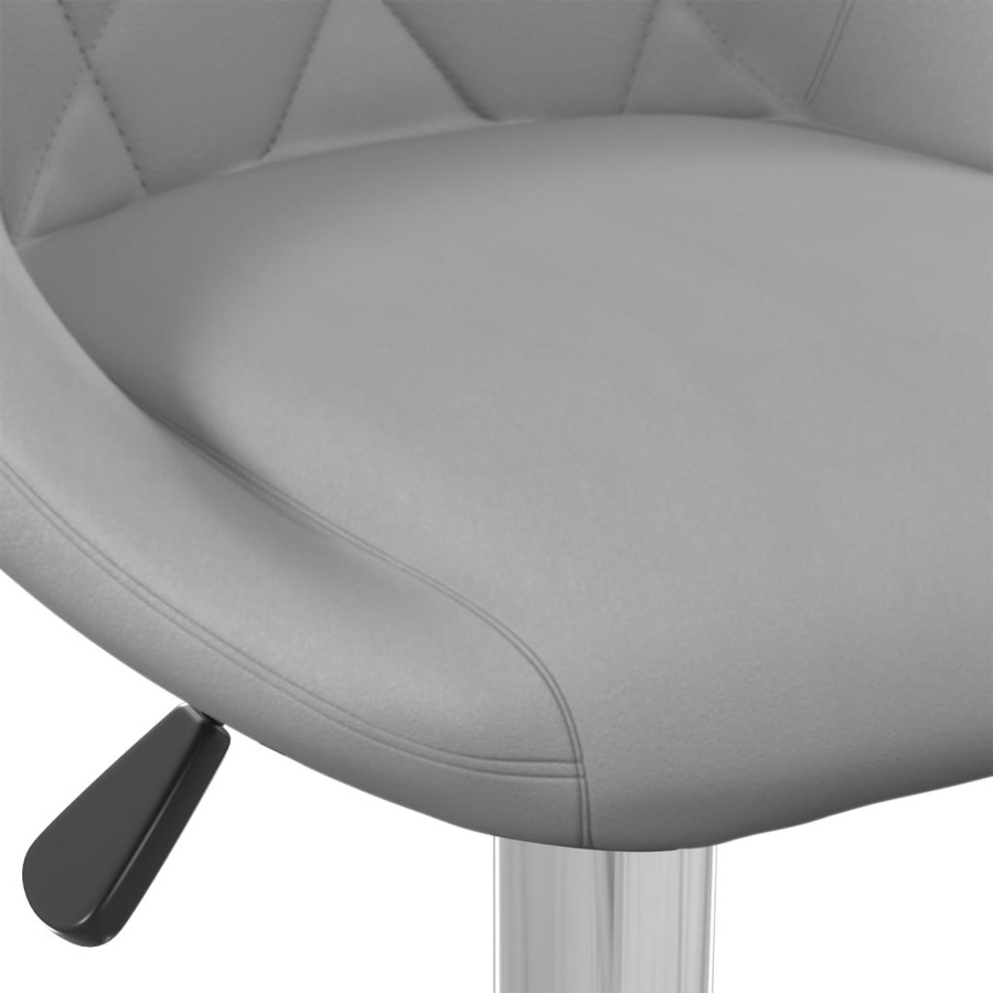 vidaXL Barhocker aus Samt in Hellgrau mit 360 Grad Drehsitz und Stahlgestell, Höhe: 110 cm, Breite: 44 cm, Tiefe: 46 cm - Bild 2