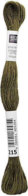 Rico Design Sticktwist 215 Schilf in Grün und Multicolour, 8m aus Baumwolle - Bild 1