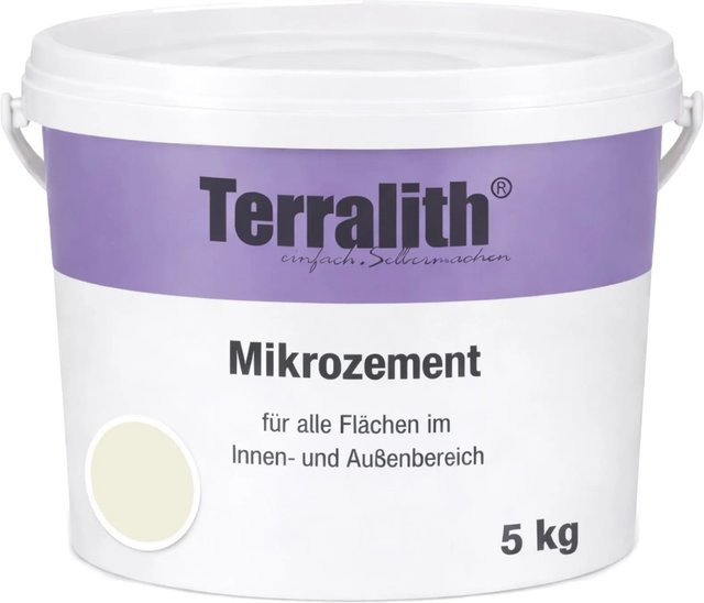 Terralith Mikrozement Fix & Fertig LFW0113 Wasserbasiert in Beige/Gelb, Körnung 0-2mm, 5kg für 3,5qm - Bild 1
