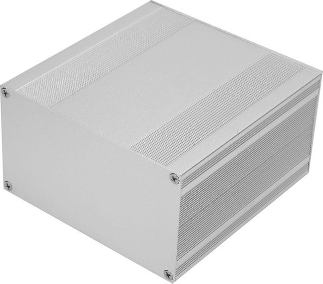 Fishine DIY Elektronik-Projektgehäuse aus Aluminium in Silber mit Kunststoffelementen, B/T/H: 15,0 x 8,22 x 8,22 cm - Bild 1