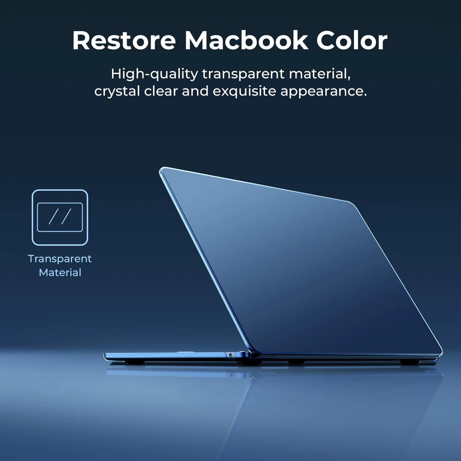 EooCoo Crystal Midnight Schutzhülle für MacBook Air 15 Zoll (Modelle 2023-2025, A3241, A3114, A2941) in Schwarz und Blau - Bild 3