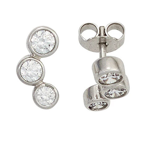 Colfem Ohrstecker 375 Weißgold, 6 Zirkonia - Bild 1