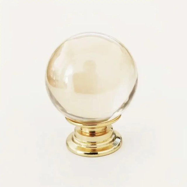 Luxuriöser Möbelknopf aus Kristallglas in Transparent mit goldener Basis von Binchi Outdoor Product - Bild 1