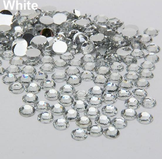 2000 Stück Zoeneed Harz-Wasserbohrer in Weiß mit flacher Rückseite für DIY-Handy-Shell-Nagelaufkleber, 3 mm - Bild 1