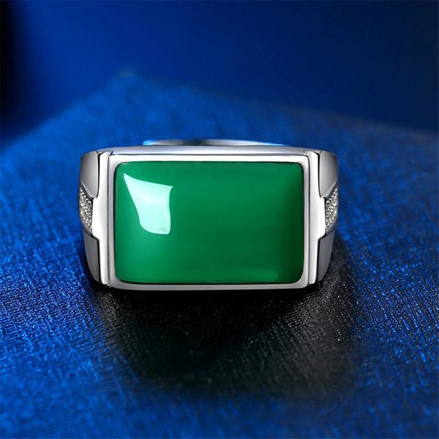 POMOiii Ring, 925 Silber, Kristall, Herren, Vintage - Bild 1