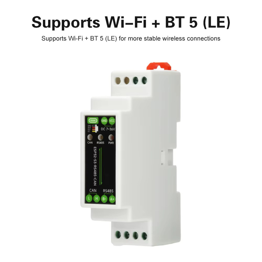 ESP32-S3-RS485-CAN Industriesteuerplatine mit 1 Kanal RS485-Kommunikation, 2,4 GHz WiFi und Bluetooth 5.0, Dual Core 240 MHz, Farbe: Weiß - Bild 2