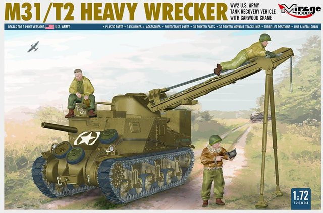 Mirage Hobby M31/T2 Heavy Wrecker, Fahrzeug, 1:72, Kunststoff, Grün - Bild 1