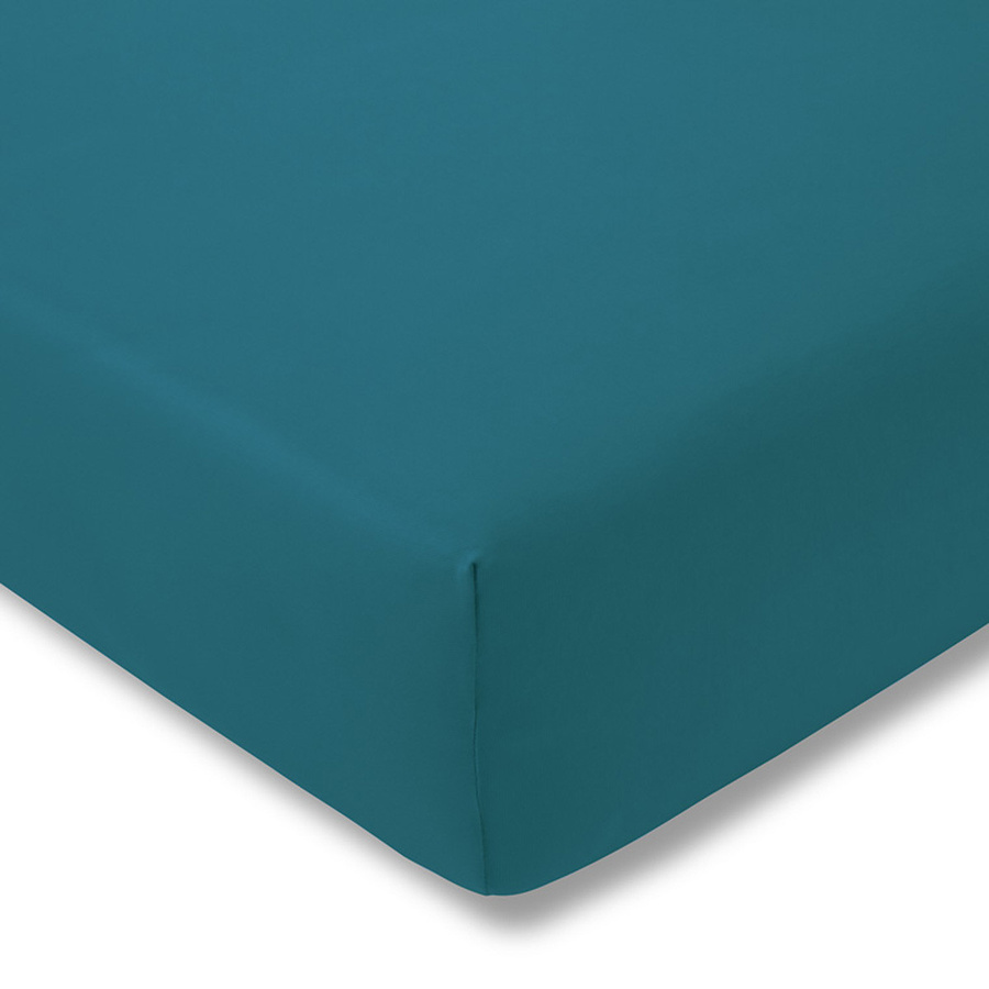 Estella Spannbetttuch aus Zwirnjersey in Petrol Blau, B/T: 150 x 200 cm - Bild 1