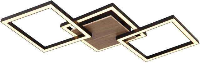 GLOBO LED-Deckenleuchte modern in Schwarz und Dunkelbraun, B/H/T: 27,5 x 5,7 x 63 cm - Bild 1