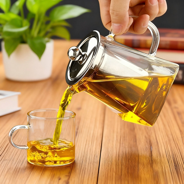 COOKER KinG Teekanne aus Glas und Keramik mit Tee-Infuser, transparent, 350 ml - Bild 1