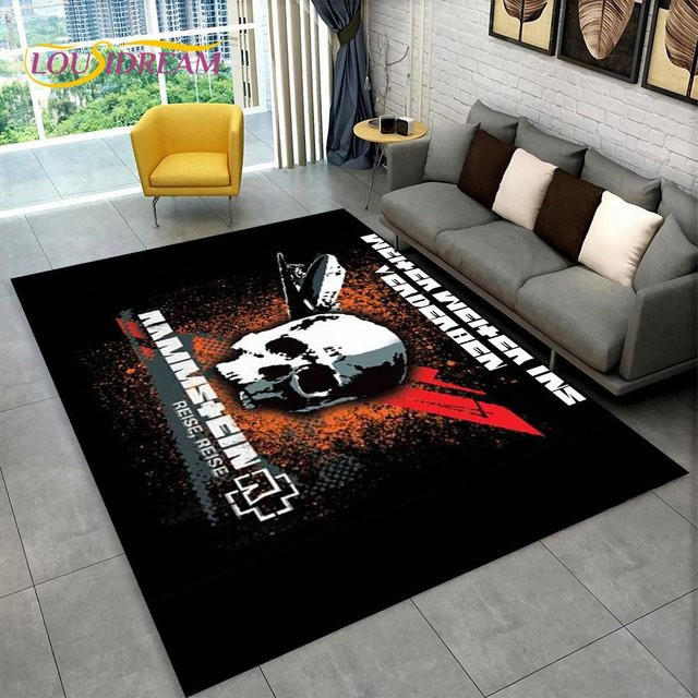Rammstein Heavy Metal Rock Band Teppich von ChenYing01, Schwarz, B/T: 60 x 40 cm - Bild 1