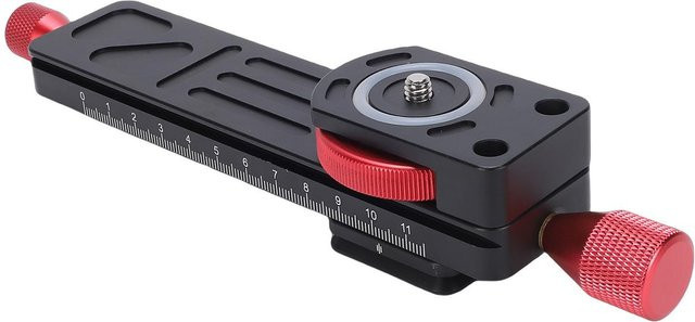TOMTOP Makro-Fotografie-Slider aus Aluminiumlegierung mit Zahnstangengetriebe und Schnellwechselplatte in Schwarz - Bild 1