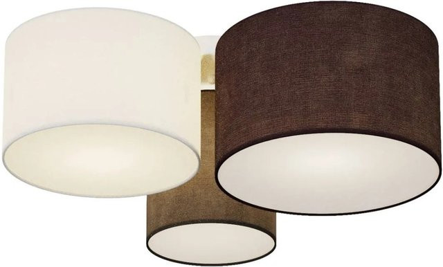 Lindby Deckenlampe Laurenz 3-flammig Modern aus Alu und Textil in Grau/Silber, E27, Durchmesser: 45 cm, Höhe: 25,5 cm - Bild 1