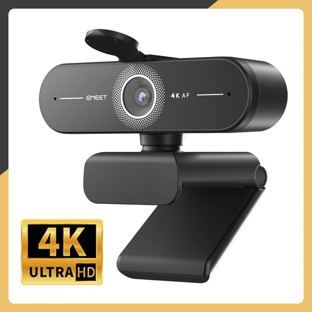 EMEET C60E 4K UHD Webcam mit Autofokus und USB-Anschluss in Schwarz - Bild 1