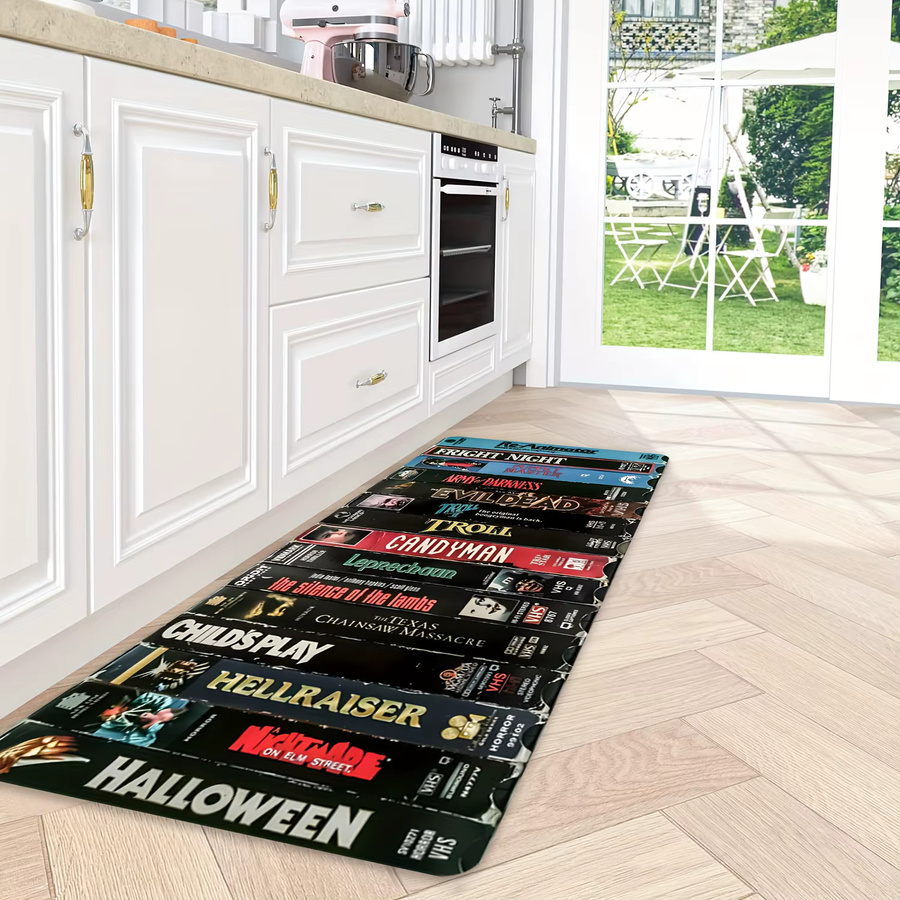 VIKAMA Retro-Horror-VHS-Thementeppich, rechteckiger Teppich in Multicolour für Wohnzimmer, Schlafzimmer oder Küche - Bild 2