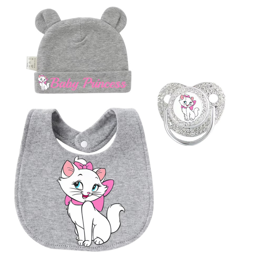 Disney Baby-Set aus Silikon mit Cartoon-Schnuller, Babyhut und Babylätzchen - Bild 1