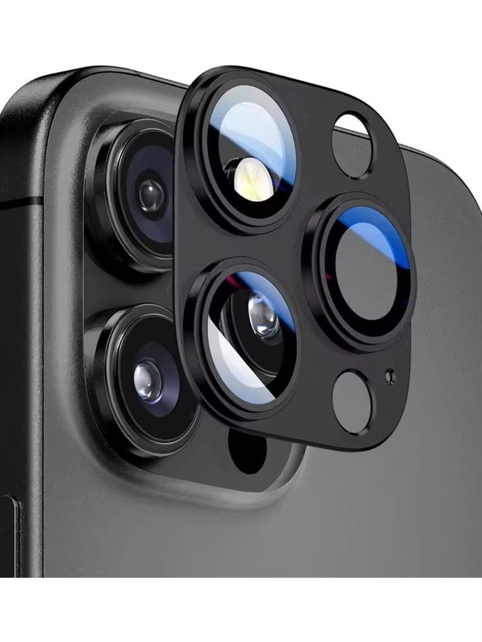 Metall-Kameraobjektivschutz aus Panzerglas für iPhone 16 Pro Max Plus und iPhone 15 14 Pro Max Plus in Lila - Bild 5