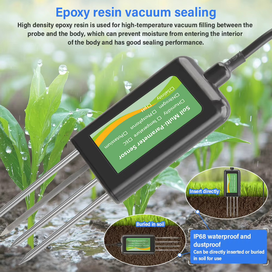 YAGO 8-in-1 Bodensensor für die Landwirtschaft: Smartes Bodenmessgerät für pH, EC, Feuchtigkeit und NPK in Schwarz (Android/HarmonyOS) - Bild 4
