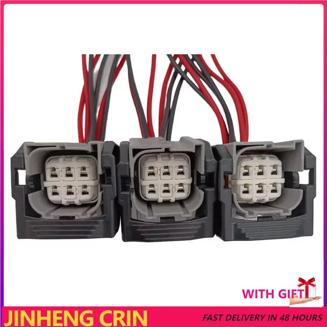 Denso 6Pin Intelligent Connection Wire Line Plug Adapter für Smart Injector Cable, Schwarz - Bild 1