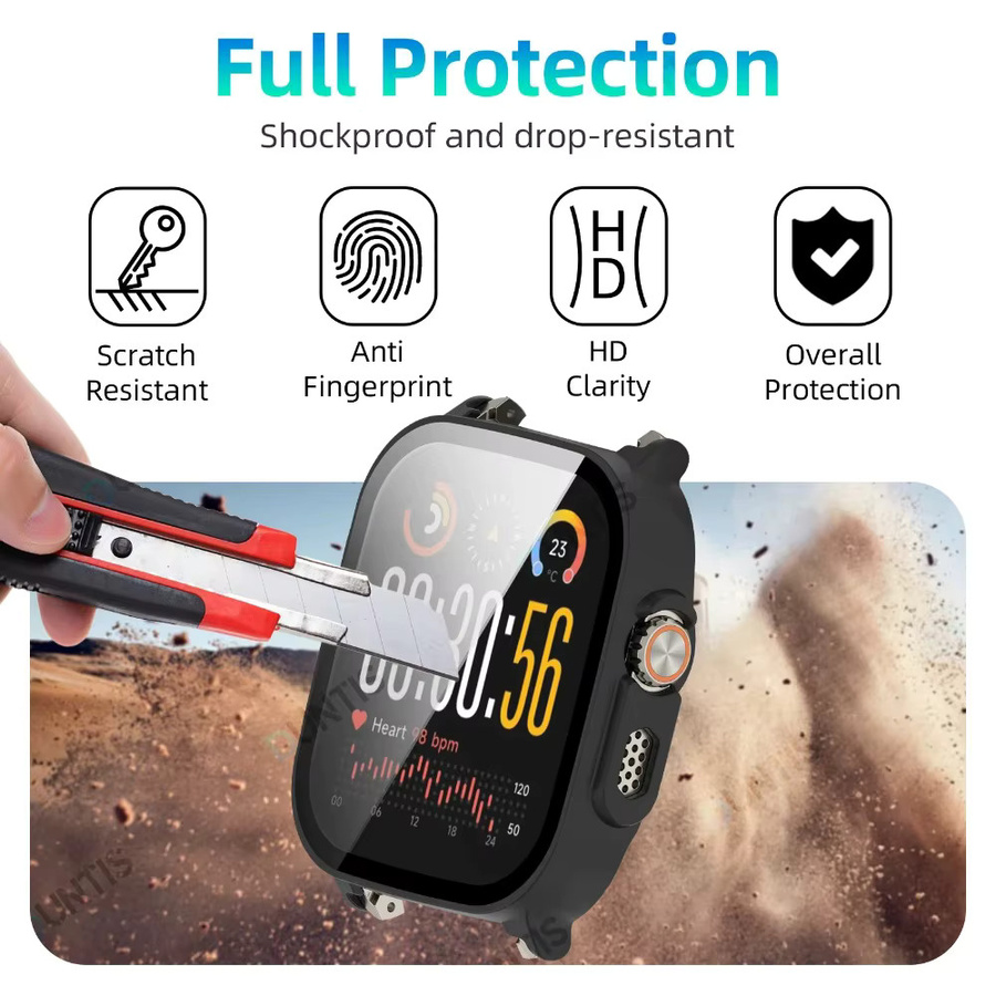 Realme Watch 5 Schutzhülle, gehärtetes Glas, Schwarz, transparent - Bild 2