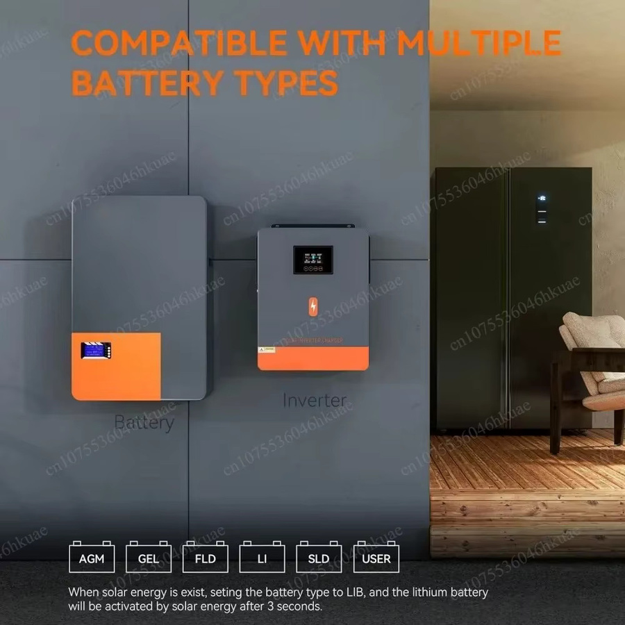Hybrid-Solarwechselrichter für Zuhause in Grau mit 220V Ausgang, verfügbar in 24V oder 48V mit 4,2KW oder 6,2KW Leistung - Bild 2