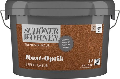 Schöner Wohnen Effektlasur Trendstruktur in Rost-Optik, Farbe: Rot/Braun, wasserbasiert - Bild 1