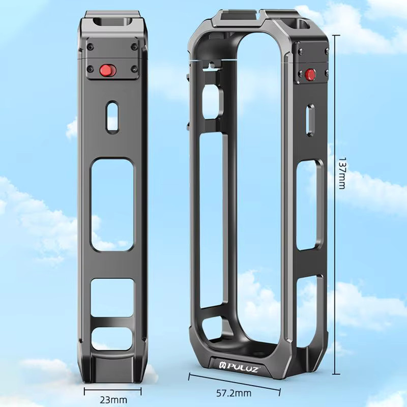 PULUZ Aluminiumlegierung Schutzkäfig Rig für Insta360 X5 in Schwarz - Bild 5