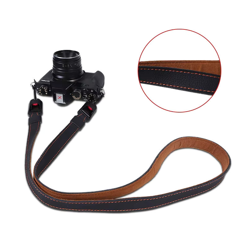 Backpacker Kameragurt aus echtem Leder mit Schnellverschluss und Handschlaufe für Sony, Nikon, Canon und Fuji - Bild 3