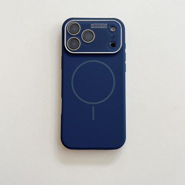 Apple Flüssigsilikon-Handyhülle mit MagSafe und Glaslinsenschutz für iPhone 17, 16, 15, 14 Pro Max in Blau - Bild 1