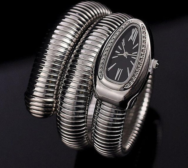 Koogeelife Armbanduhr Damen, Silber, Schwarzes Zifferblatt, Oval, Zirkonia - Bild 1