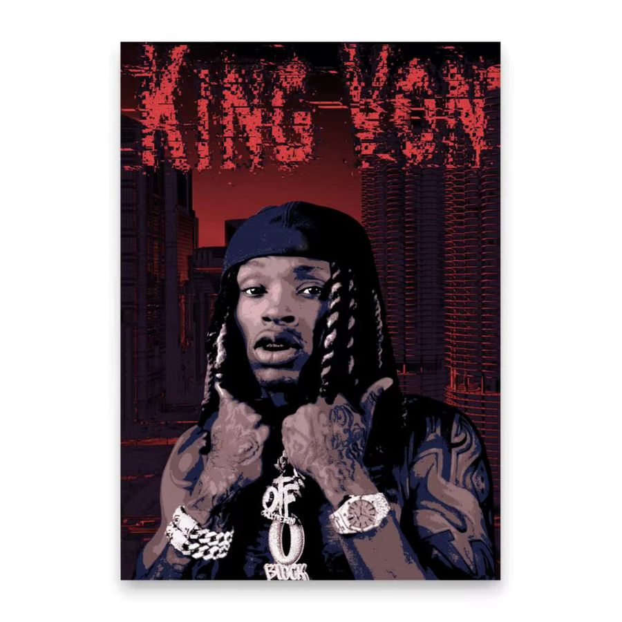 K-King Rapper Poster HD Art Sticky Wall Wanddeko in Black1, Rechteckig, 20 x 15 x 1,5 cm - Bild 5