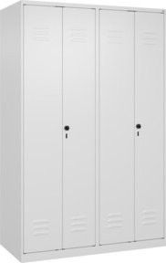 C+P PSA Doppel-Spind Classic PLUS mit 4 Abteilen, Farbe Weiß, B/T/H: 120 x 50 x 185 cm - Bild 1
