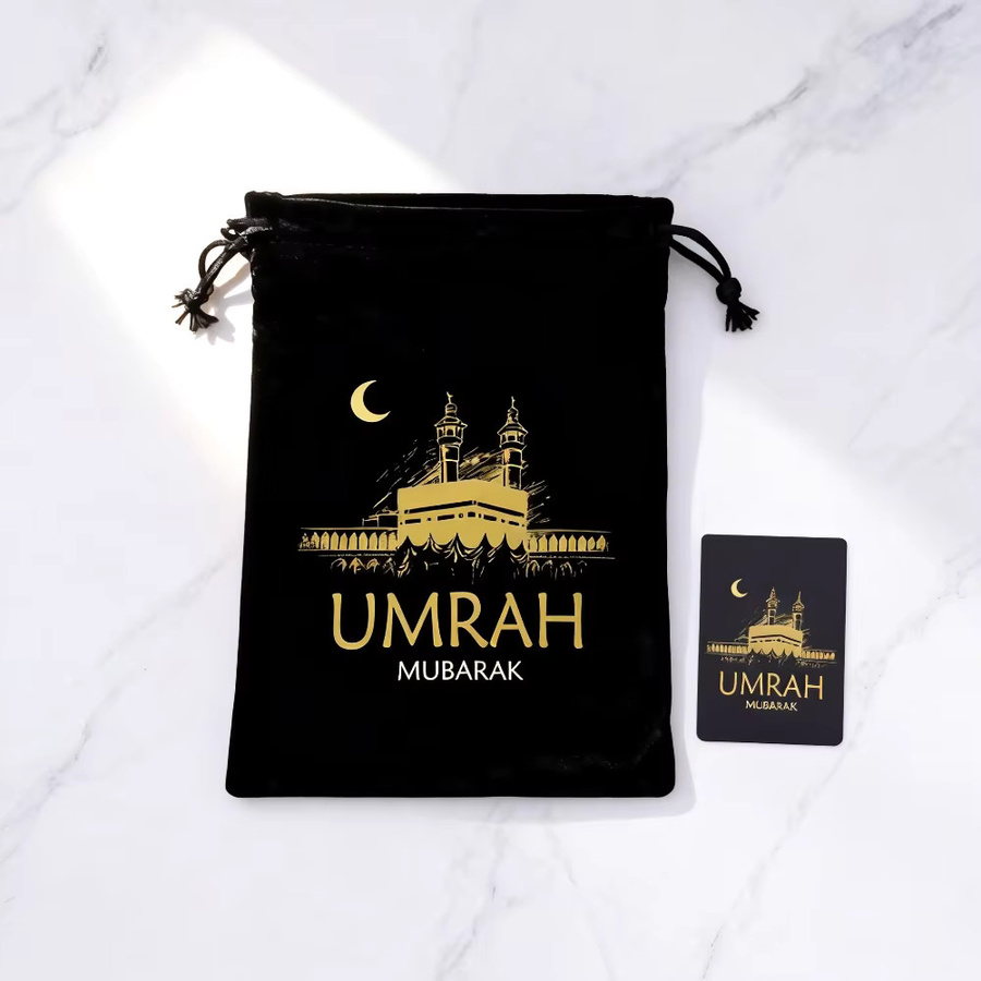 5 Stück Umrah Mubarak Geschenktüten in Schwarz für Ramadan, Eid und Hajj Dekorationen - Bild 3