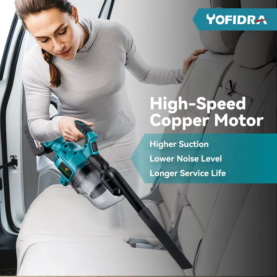 YOFIDRA Kabelloser elektrischer Staubsauger 1000 W in Türkis für Makita-Akkus - Bild 5
