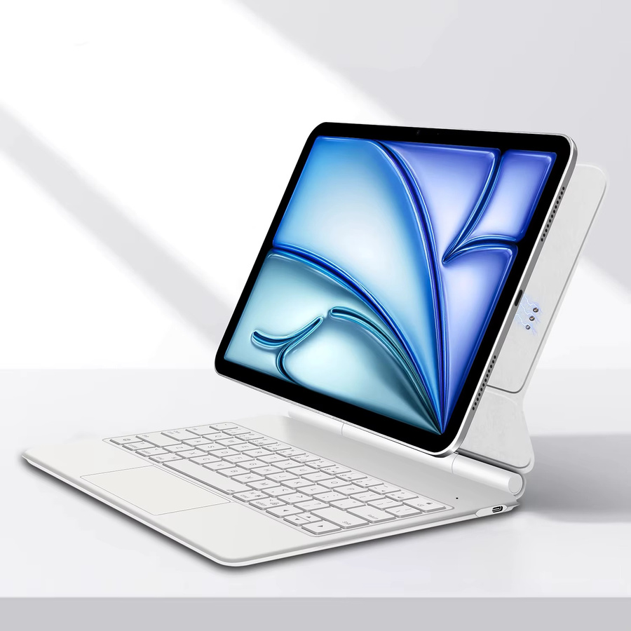 AJIUYU Pogo Pin Magic Keyboard Smart Case Tastaturhülle für iPad Pro und iPad Air in Weiß - Bild 5