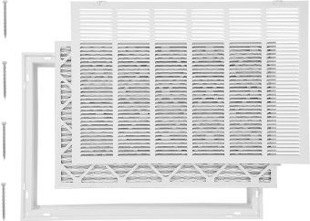 VEVOR Rückluftfilter-Gitter aus Stahl in Weiß für Wandmontage, passend für Öffnungen der Größe B: 76,2 cm x H: 50,8 cm, inklusive Filter und abnehmbarer Fronttür - Bild 1