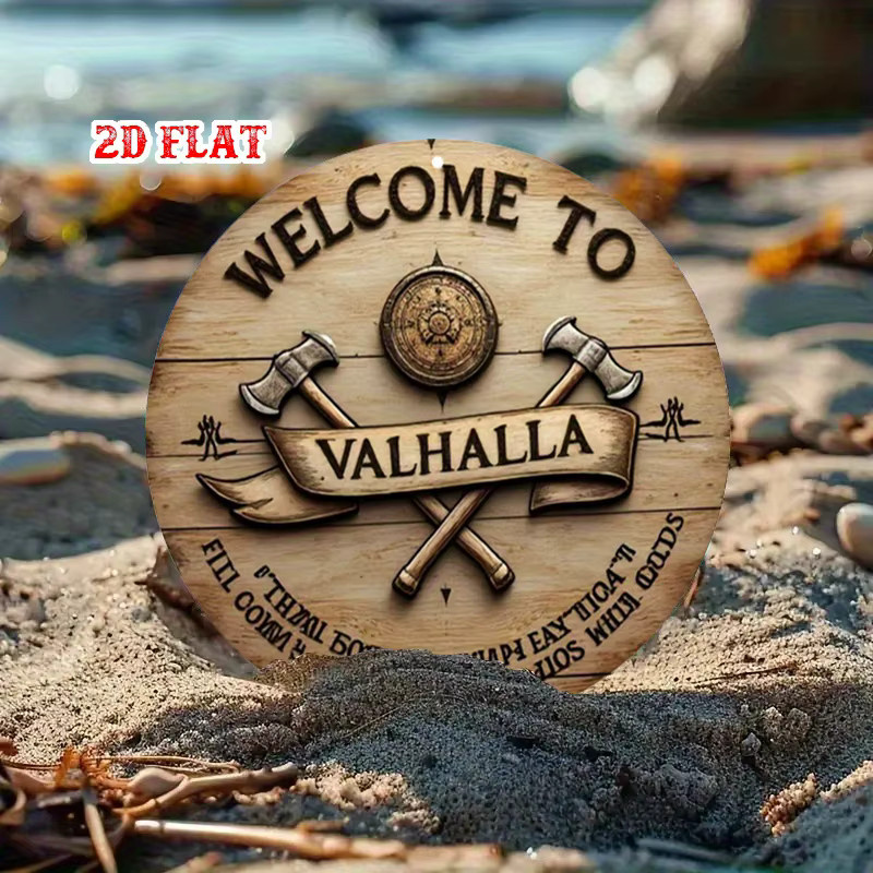 Potdemiel Wikinger-Valhalla Wanddekoration aus Metall in Braun mit Schild und Äxten Design, Durchmesser: 20 cm - Bild 4