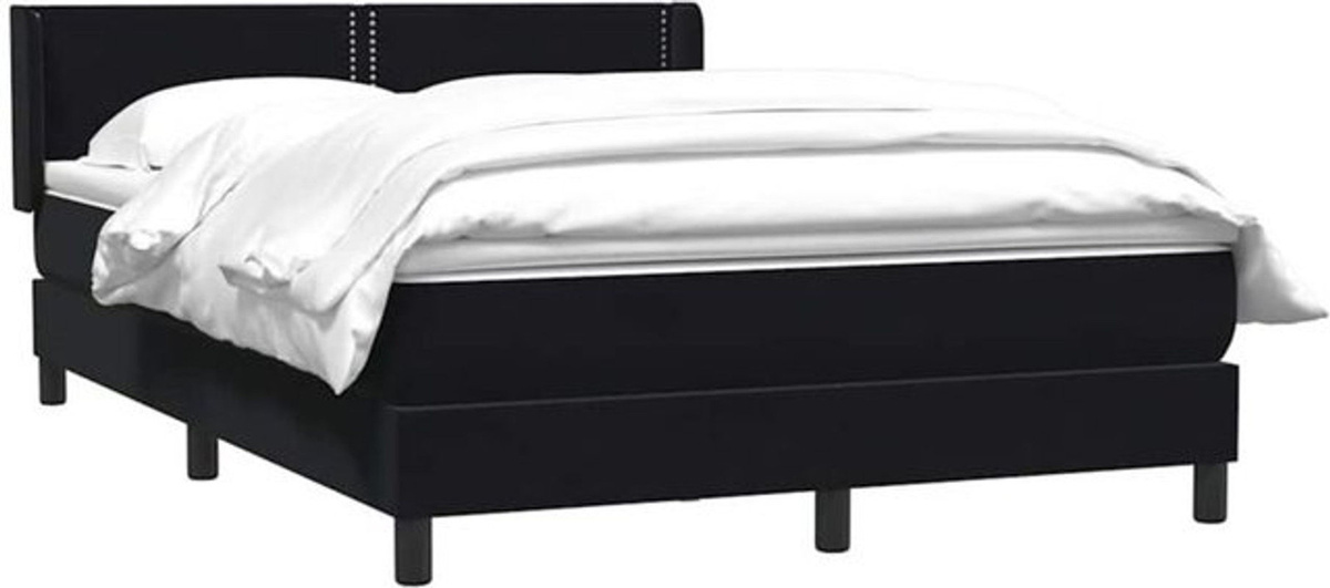 vidaxl Boxspringbett mit Matratze aus Samt in Schwarz B/T/H: 160 x 210 cm - Bild 1