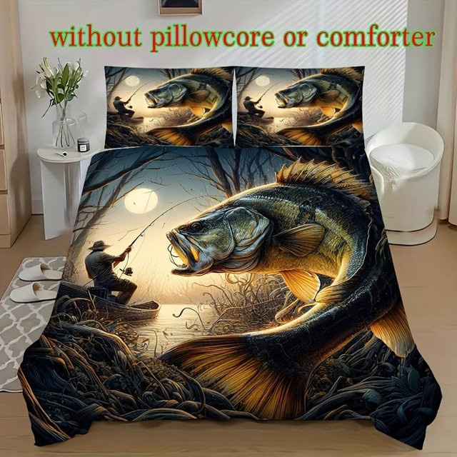 Lodestar Bettbezug-Set mit Kissenbezug, Crazy Fish Digitaldruck, Mikrofaser, Mehrfarbig, B/H: 135 x 200 cm - Bild 1