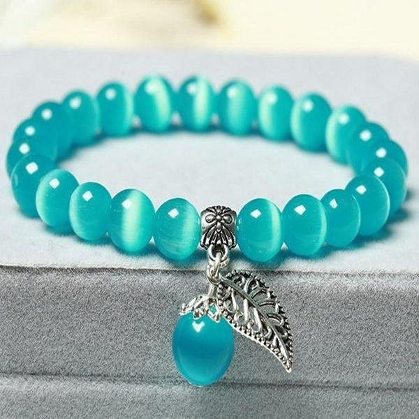 Armband, Katzenauge Stein, Kristall, Hellblau, Damen - Bild 1
