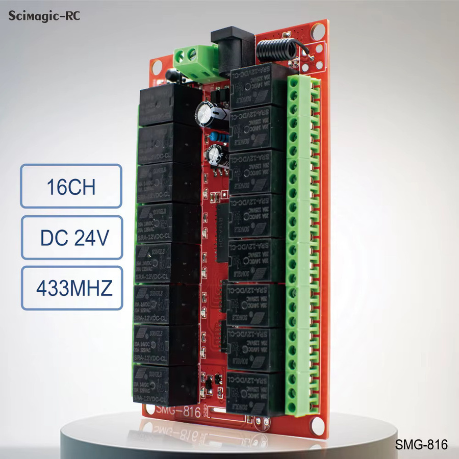 Scimagic-RC SMG-816 Drahtloses 16-Kanal Fernbedienungssystem DC12V 433MHz mit RF-Sender und Empfänger - Bild 3