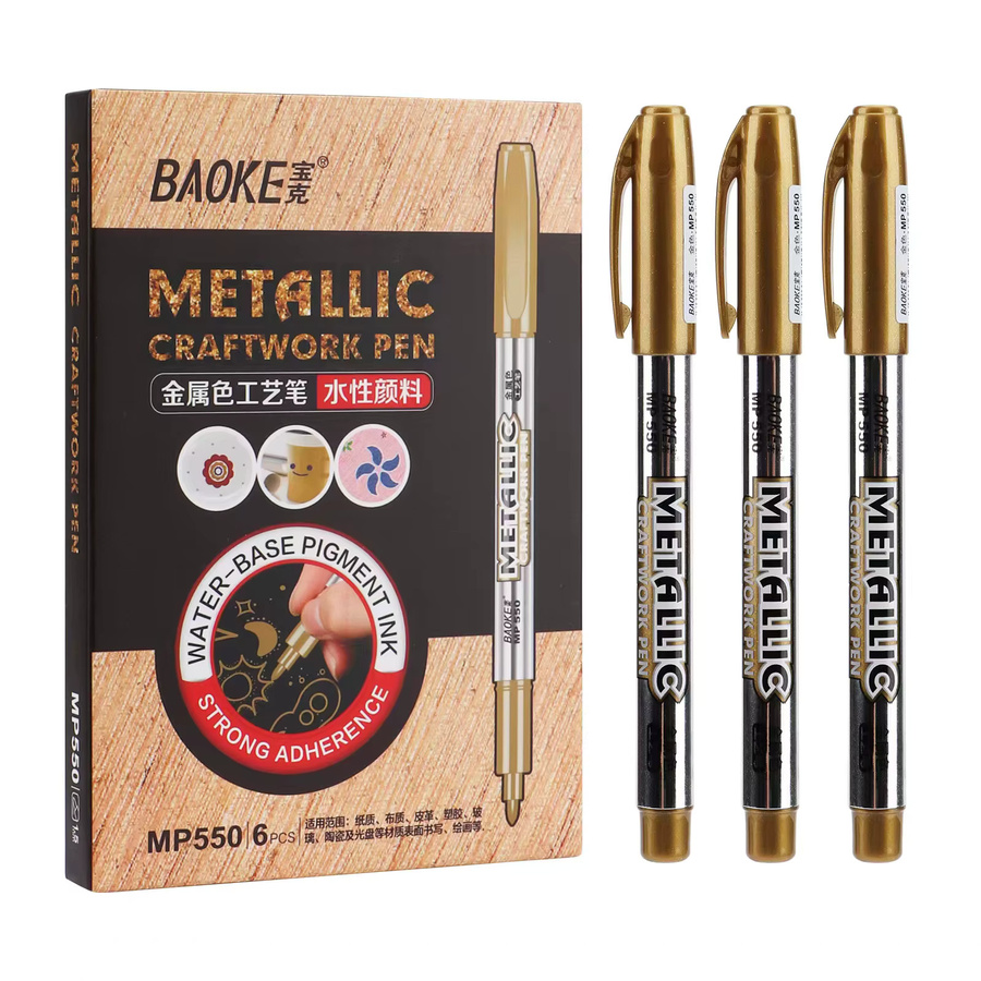 BAOKE Metallic-Markierungsstifte in Silber und Gold für schwarzes Papier, Glas und Felsmalerei - Bild 6