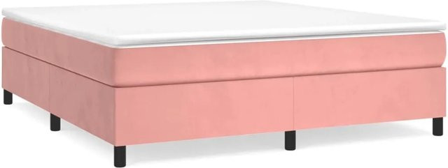 vidaXL Boxspringbett aus Samt in Rosa, B/T/H: 160 x 200 x 35 cm - Bild 1