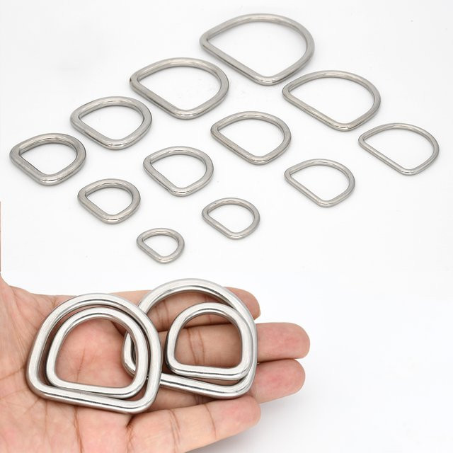 CLOXY D-Ring Schnalle aus Edelstahl in Silber für Gurtband, Rucksack und Lederhandwerk - Bild 1