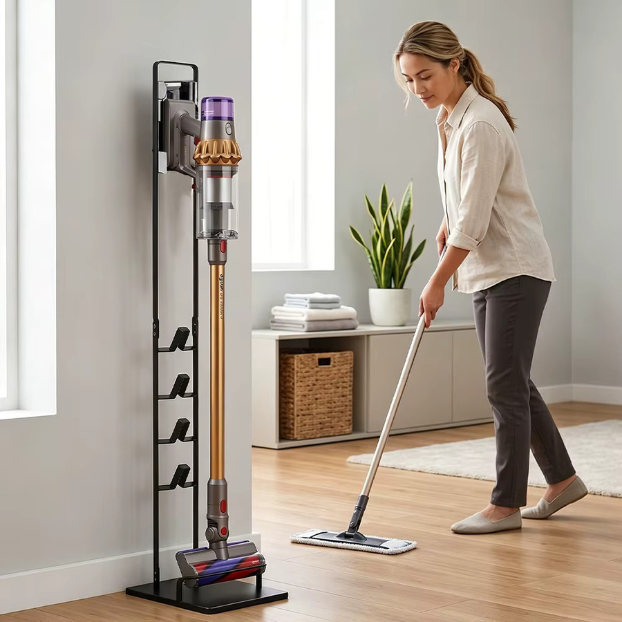 Freistehender Stahlständer für Dyson Staubsauger in Schwarz, Höhe: 127 cm - Bild 4