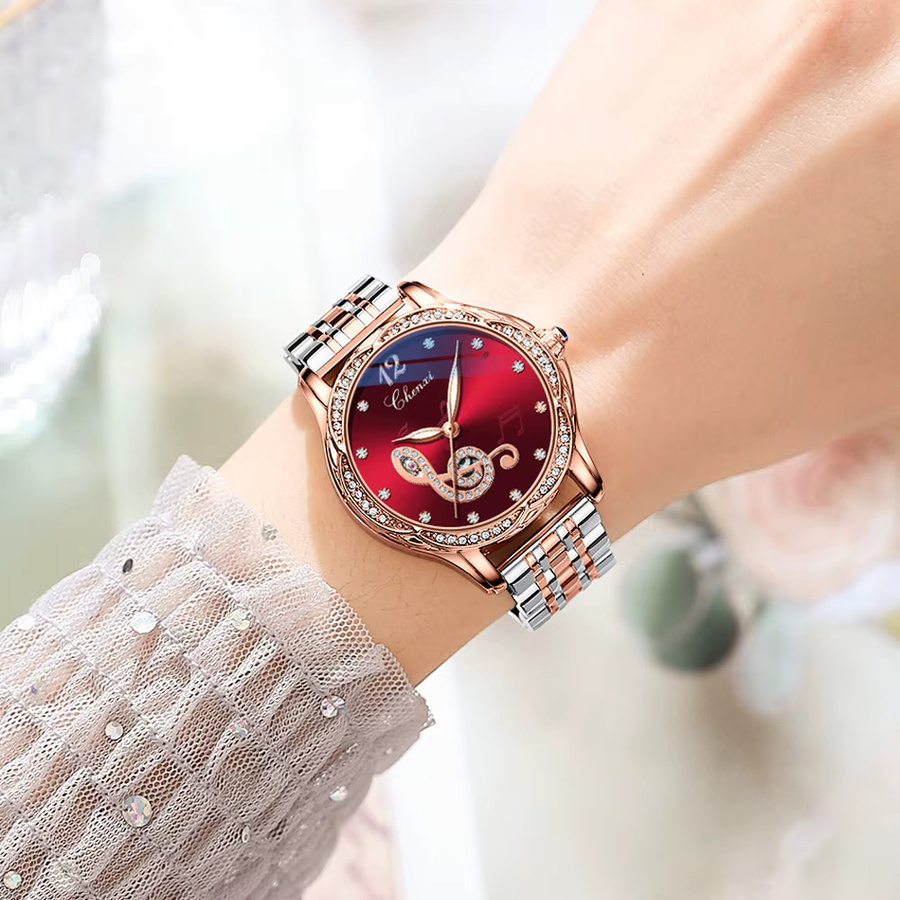 CHENXI Armbanduhr Automatik, Edelstahl, Roségold, Damen - Bild 3