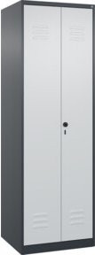 C+P Wäsche-Spind Classic PLUS in Anthrazit mit 2 Abteilen, Stahlkonstruktion, 4 Fachböden und Sicherheits-Drehriegel, H x B x T: 185 x 60 x 50 cm - Bild 1