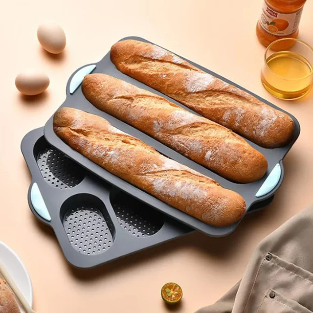 AJOYOUS Silikon Kuchenform Grau, Rechteckige Antihaft Backform für Mikrowelle und Ofen - Bild 1