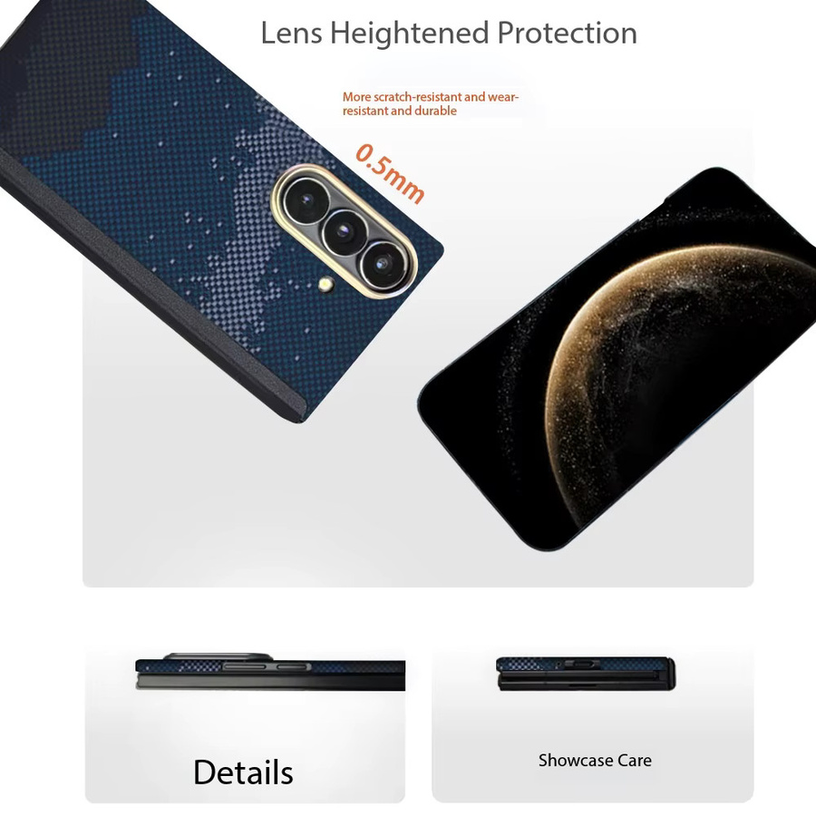 Magnetische Kevlar Aramidfaser Hülle für Samsung Galaxy Z TriFold mit MagSafe-Abdeckung in Schwarz - Bild 3